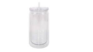 16 oz clear snowglobe tumbler